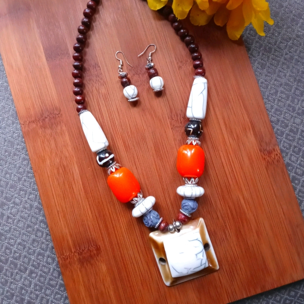 2PC Beautiful African Eternity Necklace Set - Picture 9 of 12